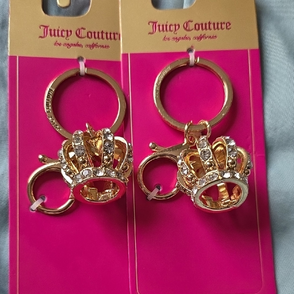 Juicy Couture Gold Crown Keyring Set